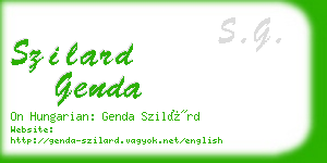 szilard genda business card